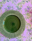 Ceramic Straw Hunter Green Charger Plate 13"
