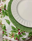 Ceramic Straw Hunter Green Charger Plate 13"