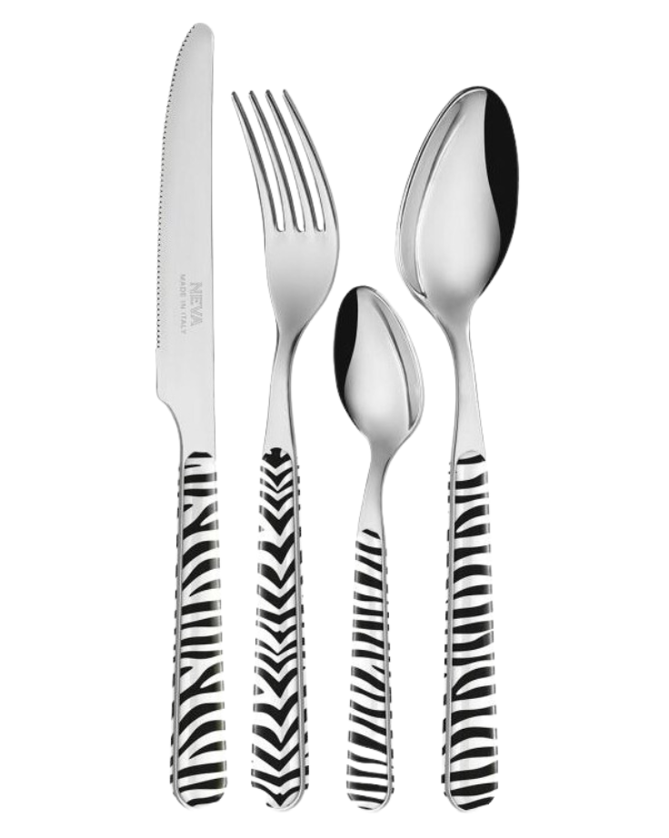 Maximalista Zebra Flatware 4 Pc