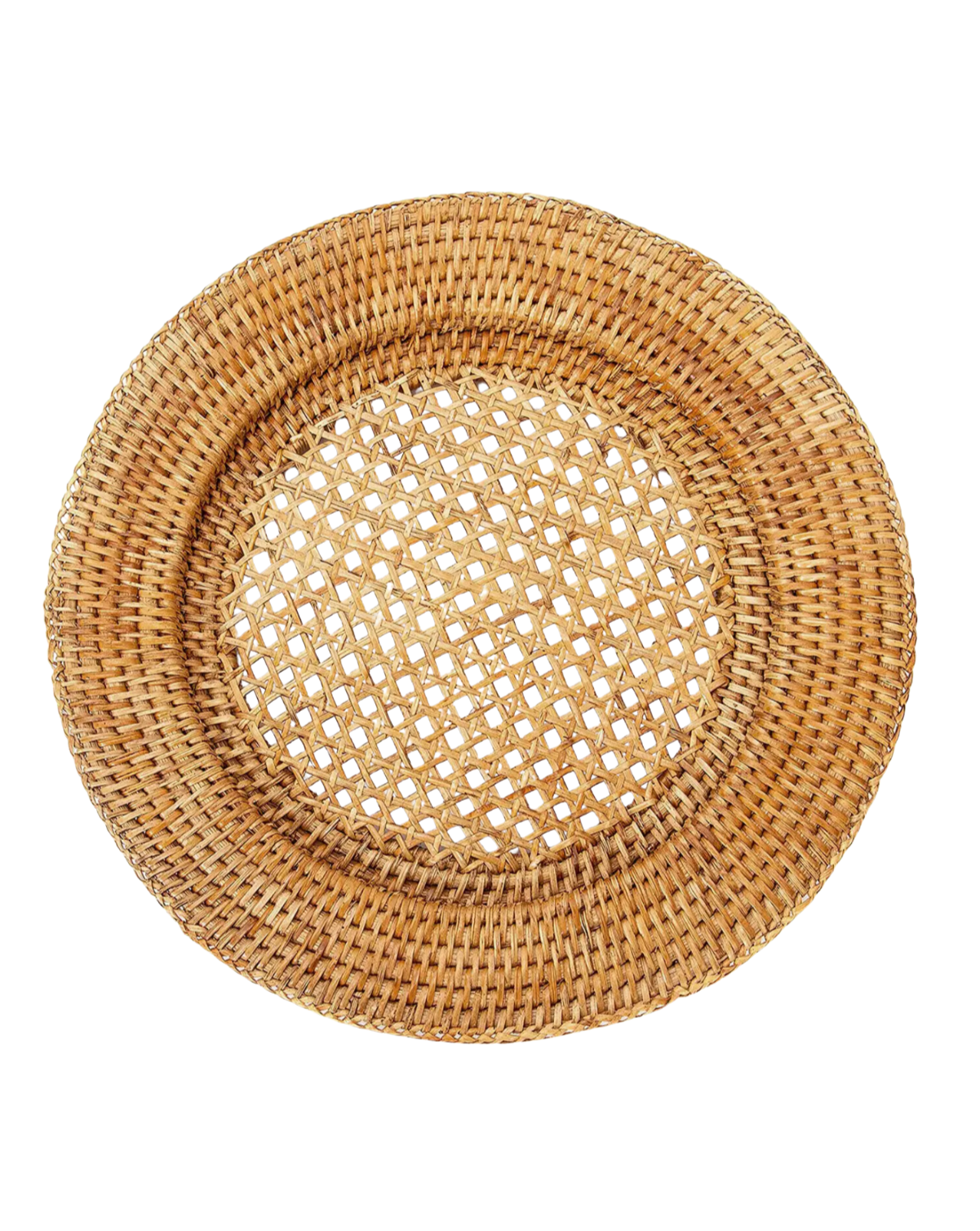 Vivo Rattan Honey Brown Chargers Set/2