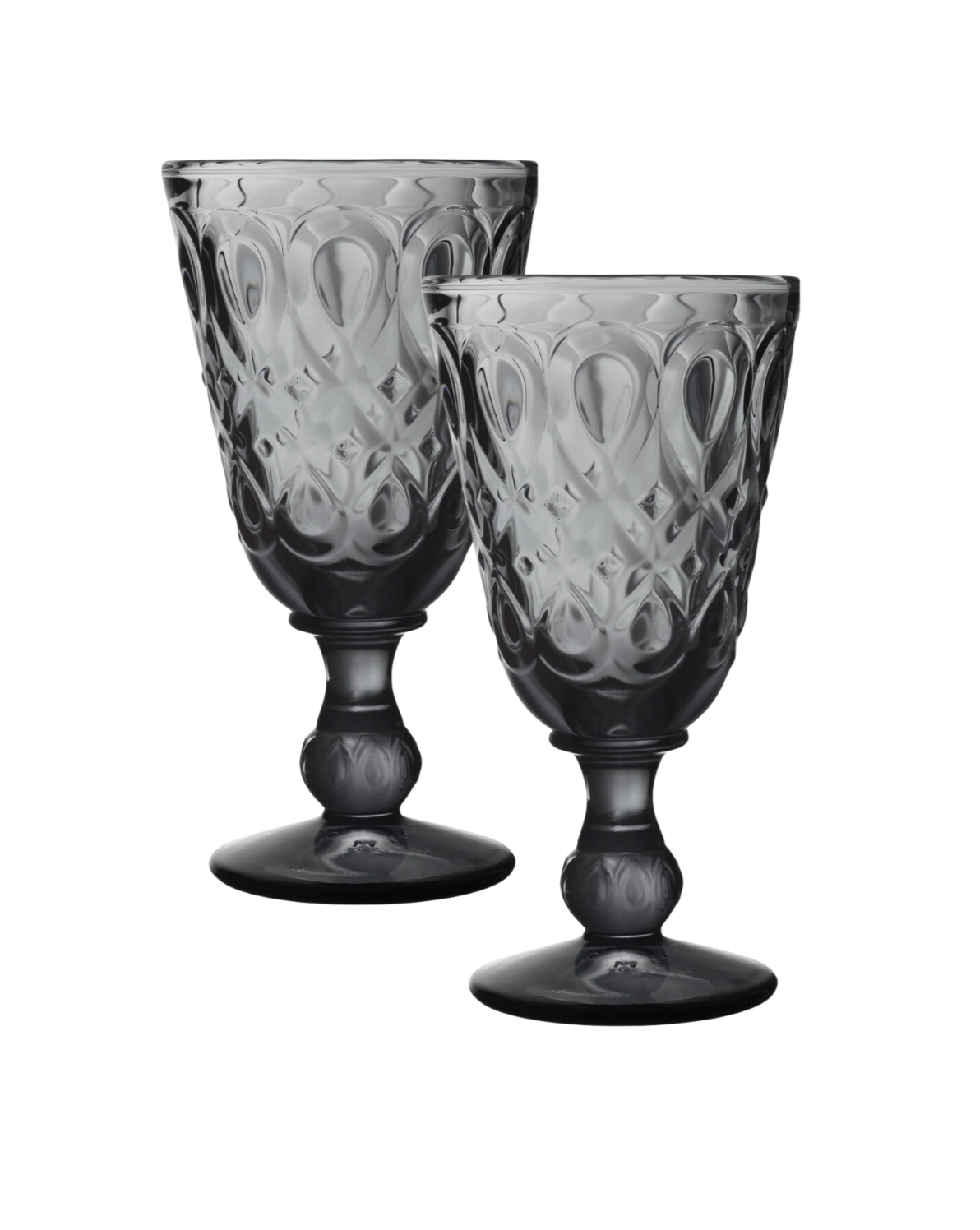 La Rochre Grey Jewel Drop Wine Glass Set (2)