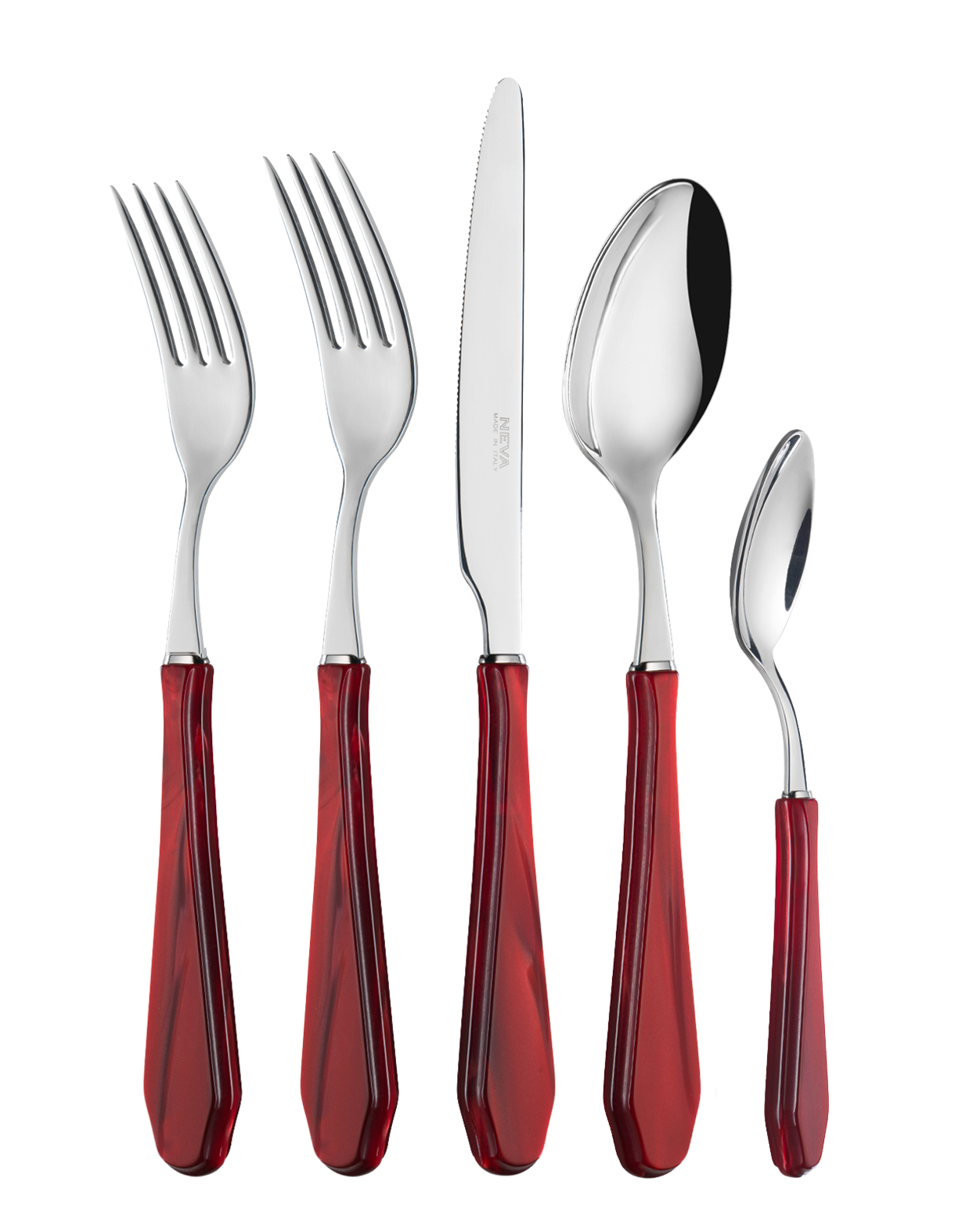 Venezia Burgundy Flatware 5 Pc