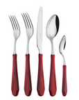 Venezia Burgundy Flatware 5 Pc