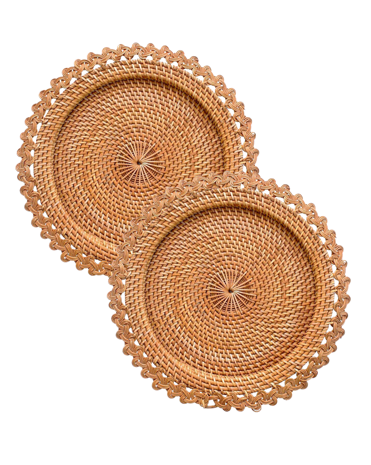 Vivo Rattan Braid Chargers Set/2