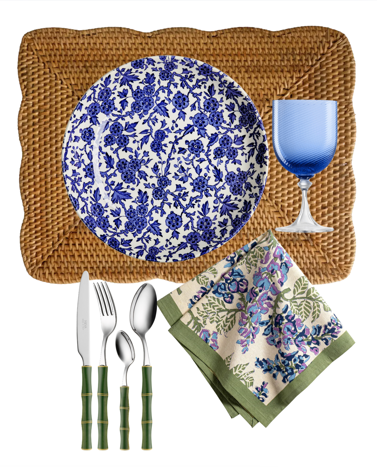 Vivo Rectangular Honey Rattan Placemat Set/2