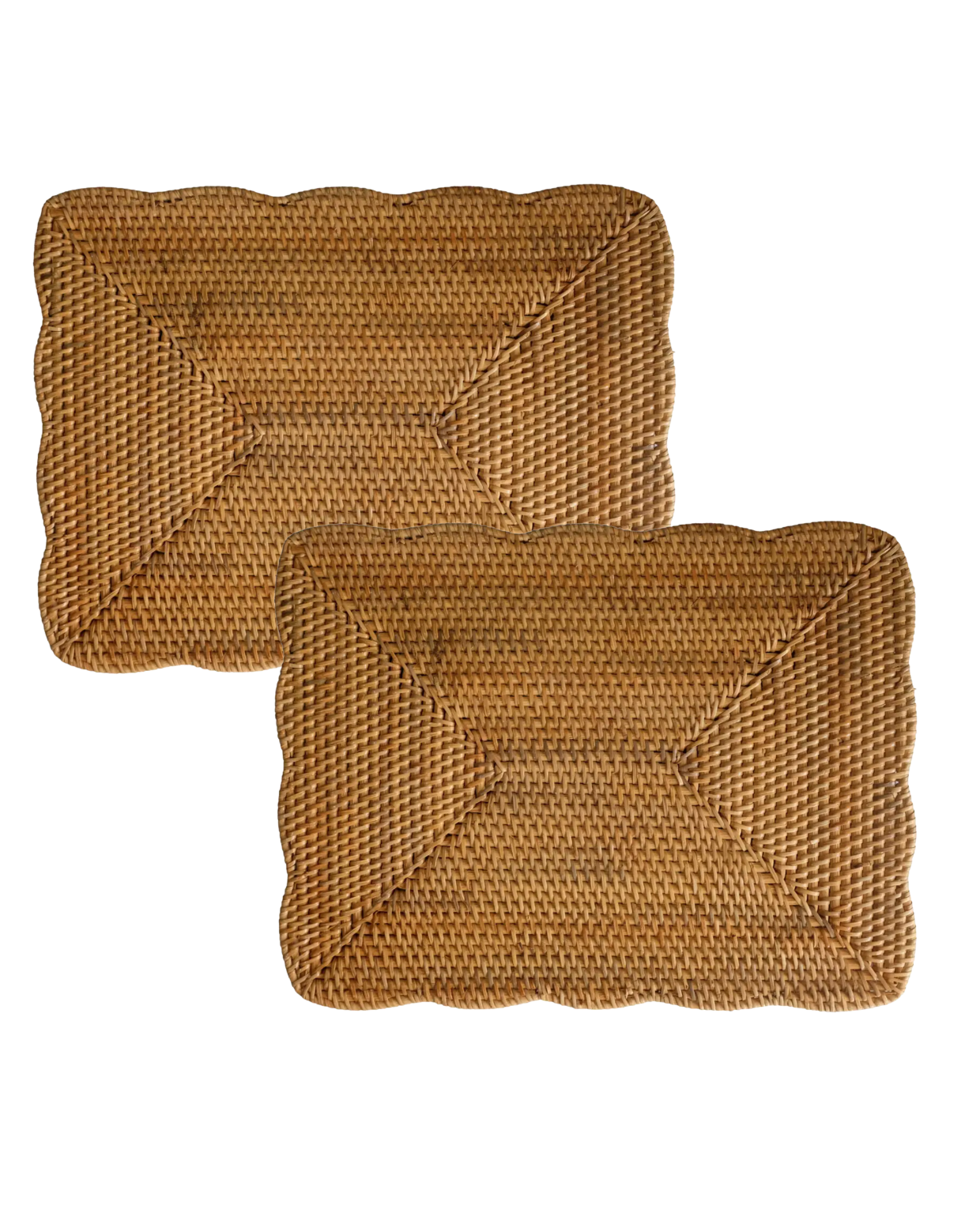 Vivo Rectangular Honey Rattan Placemat Set/2