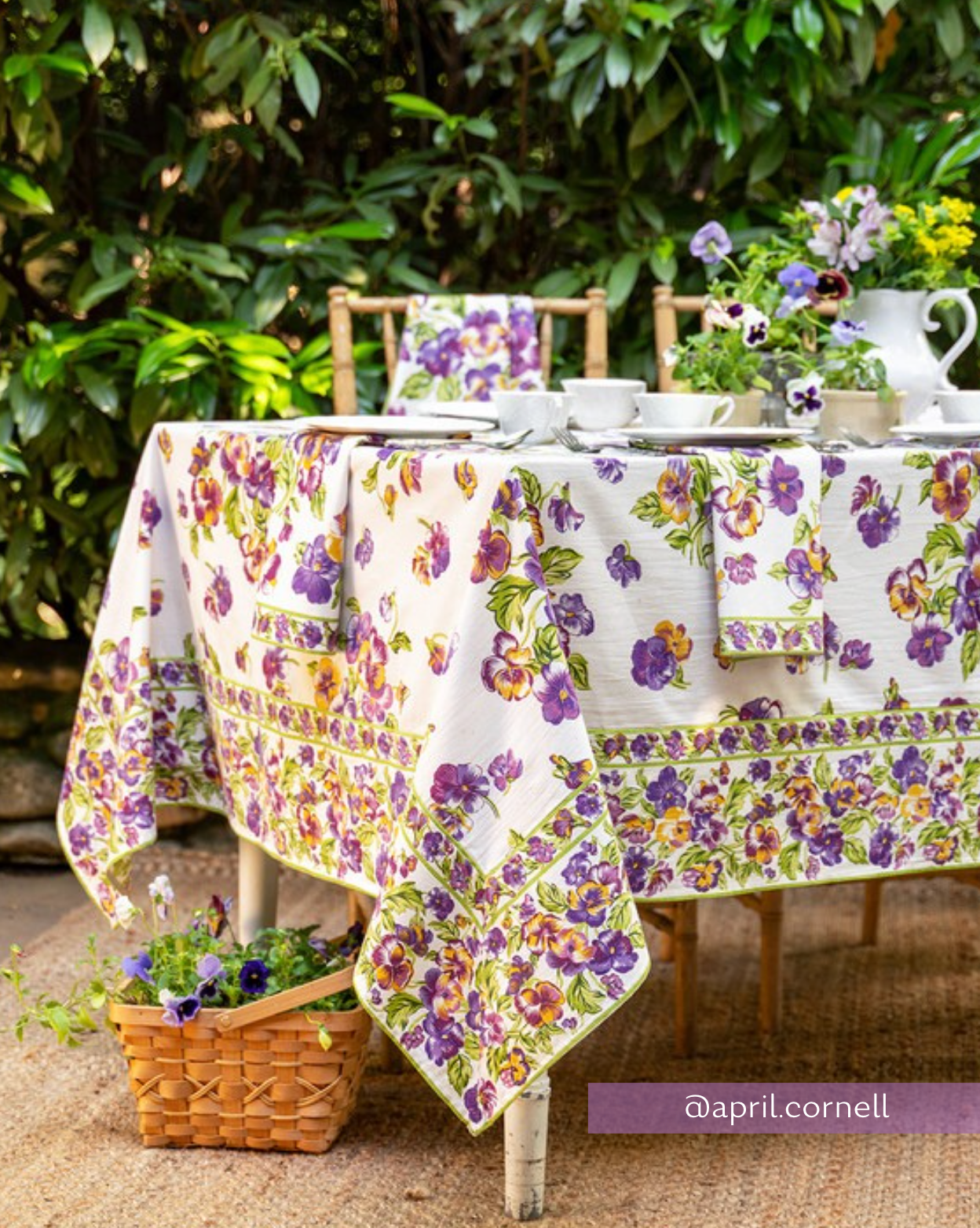 Pansies 60" x 90" Tablecloth
