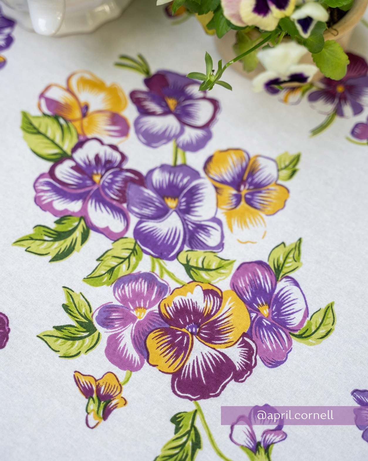 Pansies 60" x 90" Tablecloth