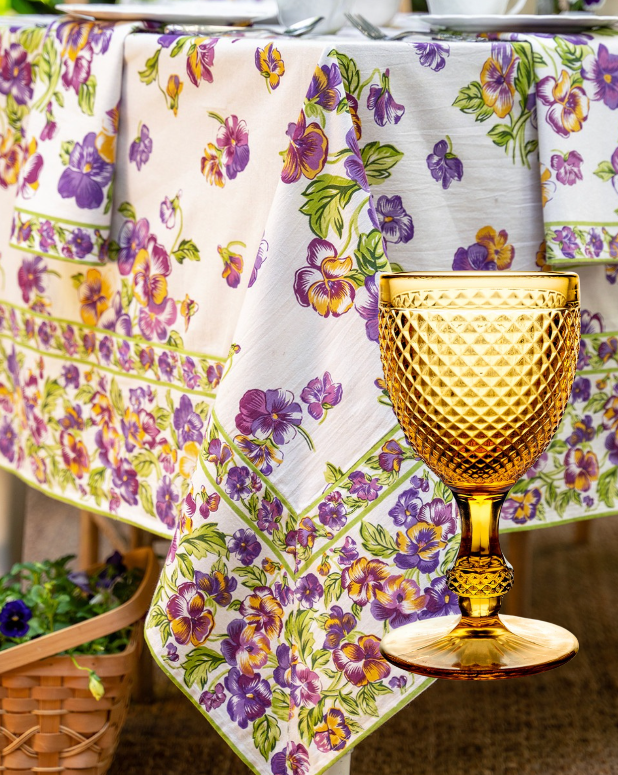 Pansies 60" x 90" Tablecloth