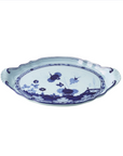 Garofano Blue Scalloped Handle Tray 13"