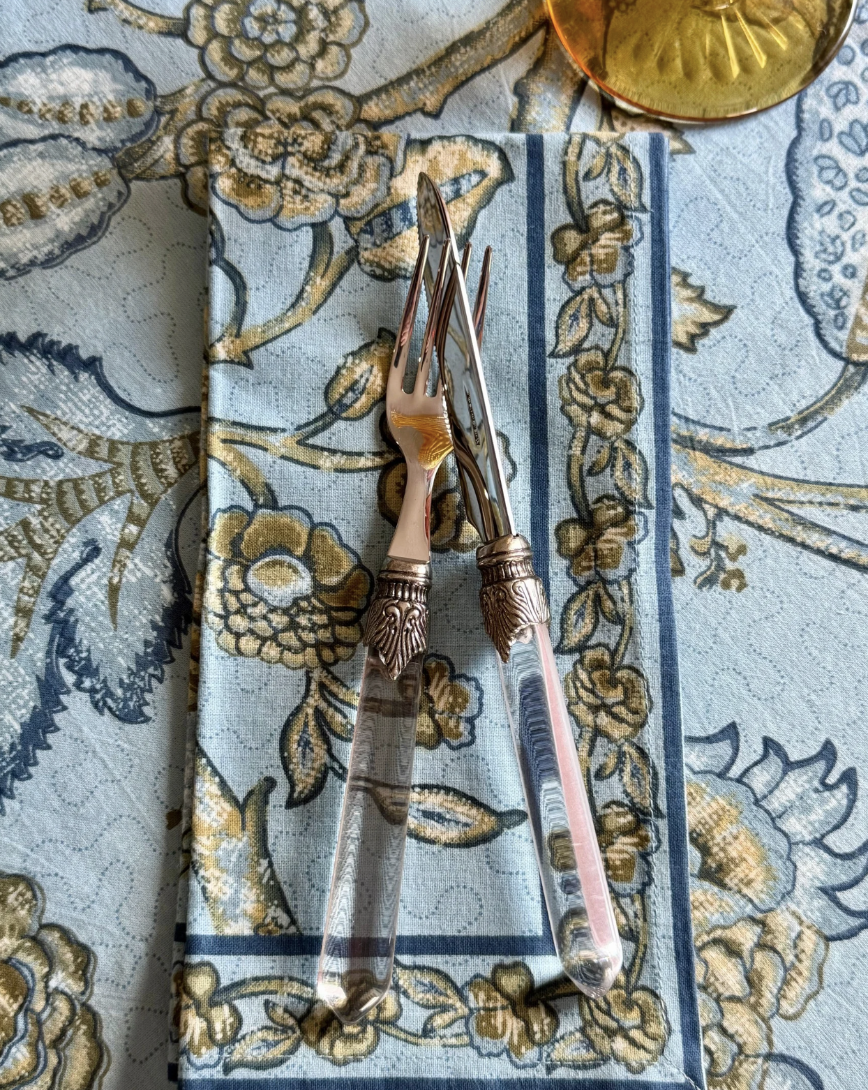 Jacobean Blue 20" Napkin Set/4