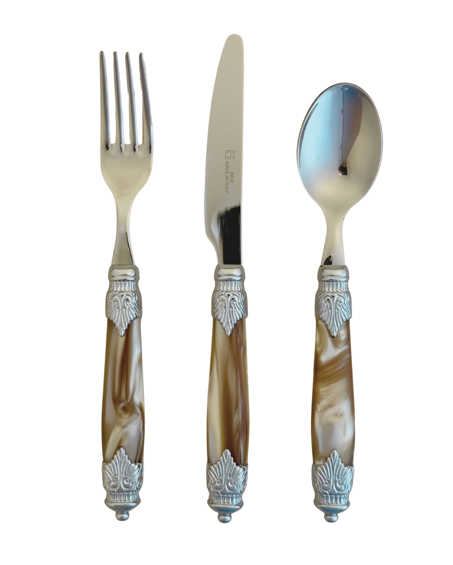 Champagne & Silver Brunch Flatware 3 Pc