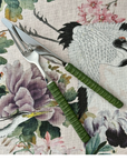 Green Rattan Flatware 5 Pc