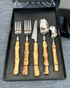 Vida by Beatriz Ball Natural Bamboo Flatware 5 Pc Set