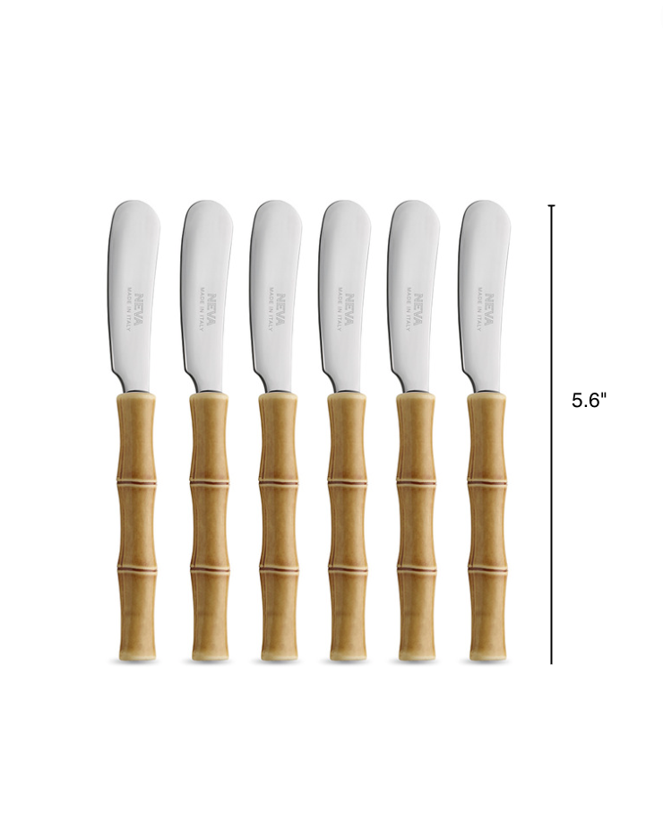 Neva Beige Bamboo Spreader Knife Set (6)