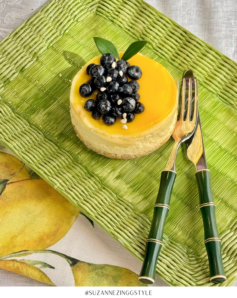 Ceramic Wicker Green Tray