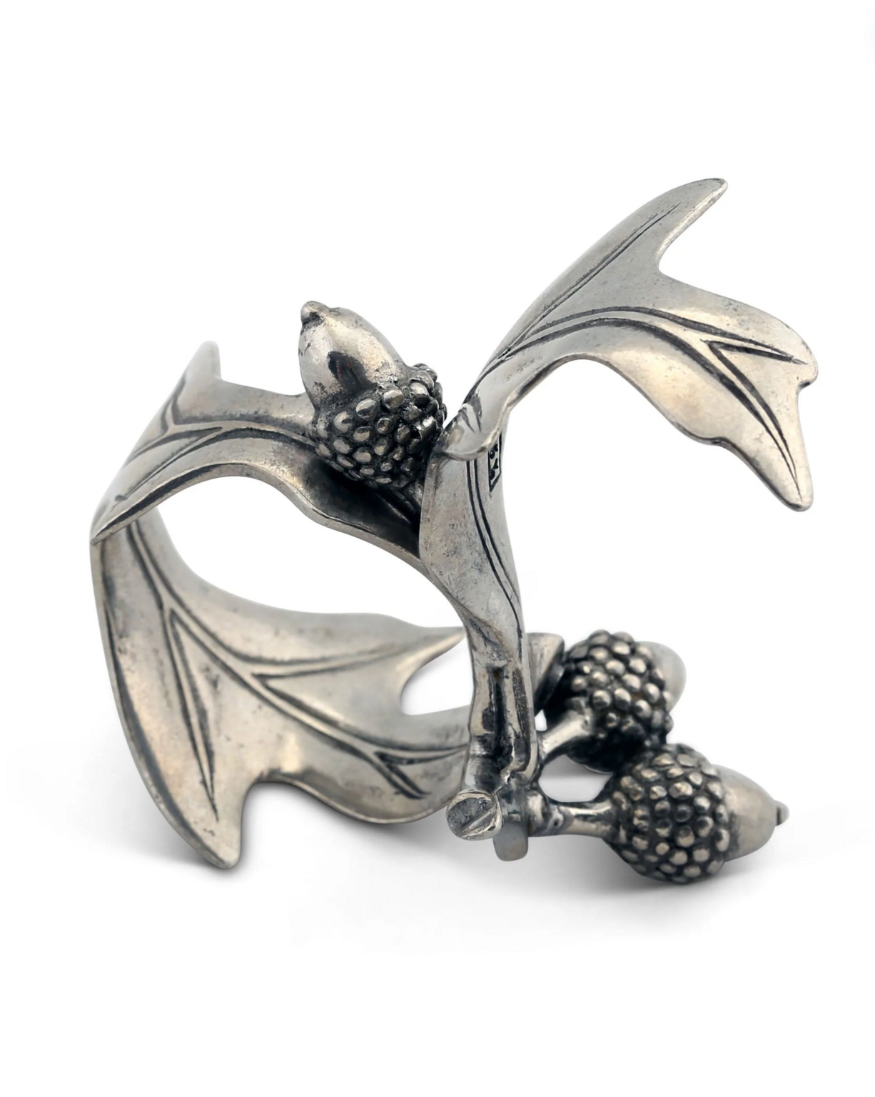Pewter Acorn &amp; Oak Leaf Napkin Ring