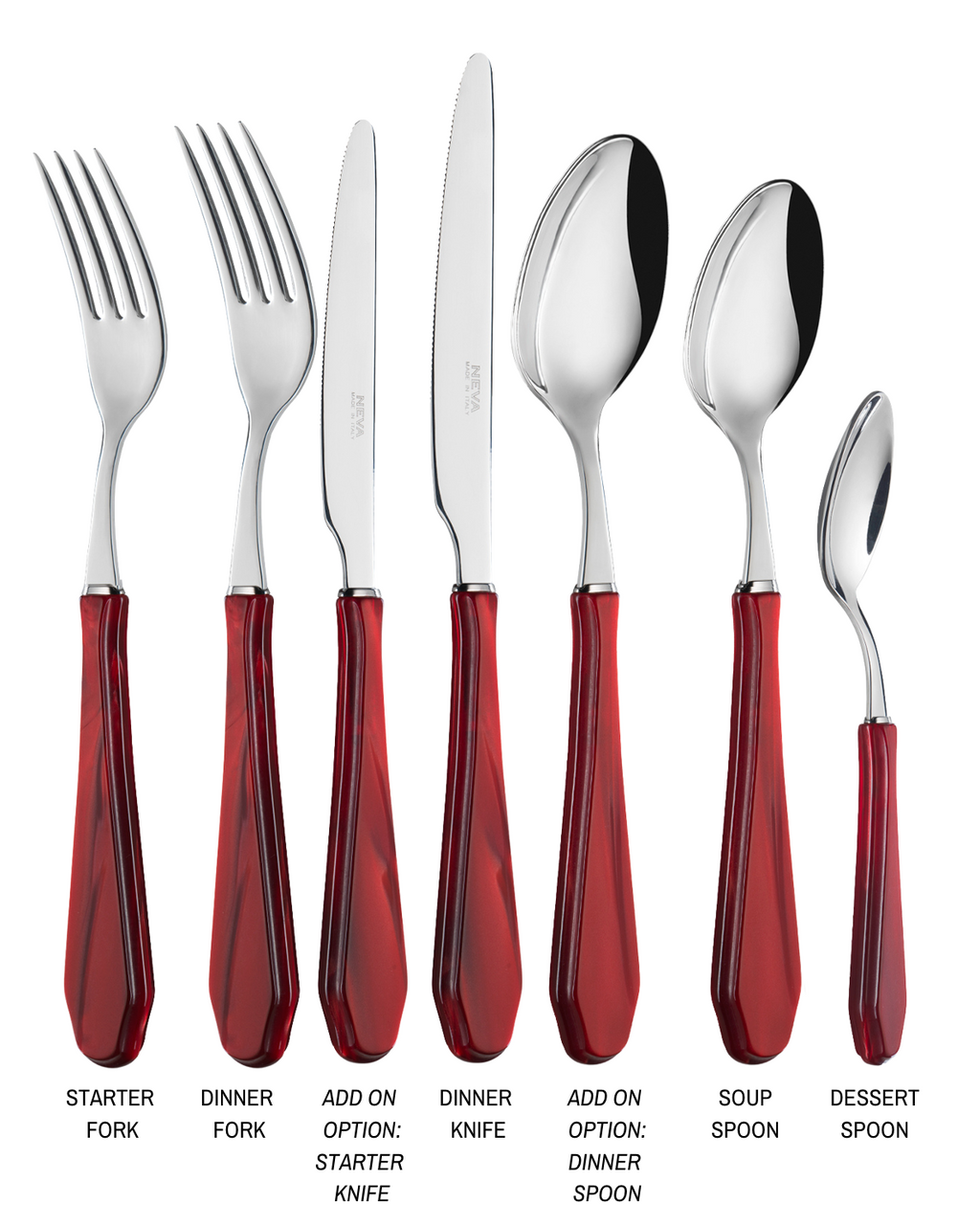 Venezia Burgundy Flatware