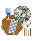 Vivo Scallop Honey Rattan Placemat Set/2