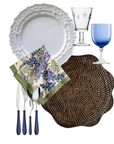 Vivo Scallop Espresso Rattan Placemat Set/2