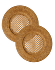 Vivo Rattan Honey Brown Chargers Set/2