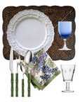 Vivo Rectangular Espresso Rattan Placemat Set/2