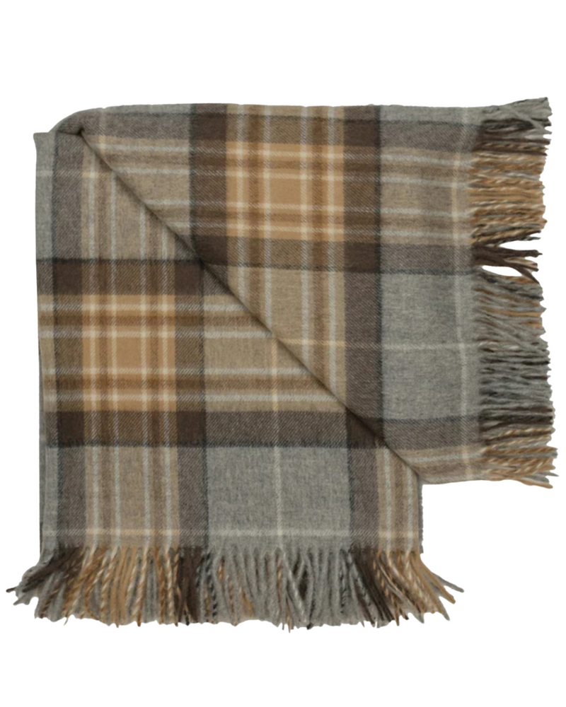 Highland Tartan Merino Wool Throw - McKellar