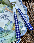 Neva Blue Gingham Flatware