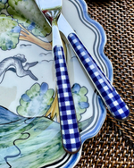 Neva Blue Gingham Flatware