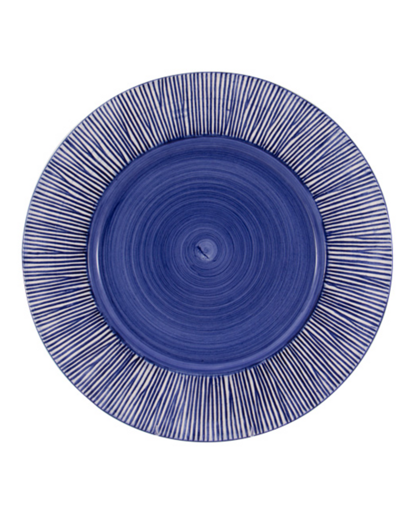 Ceramic Straw Blue Charger Plate