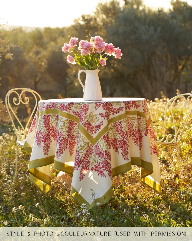 Couleur Nature Wisteria Pink 59" Tablecloth