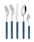 Blue Rattan Flatware 5 Pc