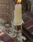 Three Taper Pewter Oak Leaf Candelabrum