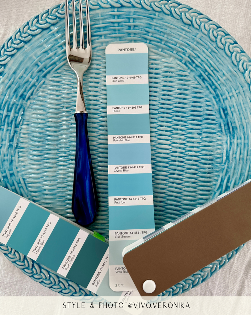 Ceramic Wicker Blue Charger Plate